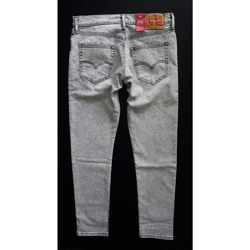 Levi's Mens 512 Slim Taper Hunk Gray Acid Wash Stretch 288330176 Jeans 29 x 32